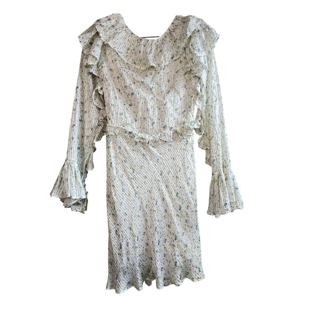 Free People Women's Sweetest Thing Ruffle Sleeve Mini Dress White Size 4 - Picture 6 of 14